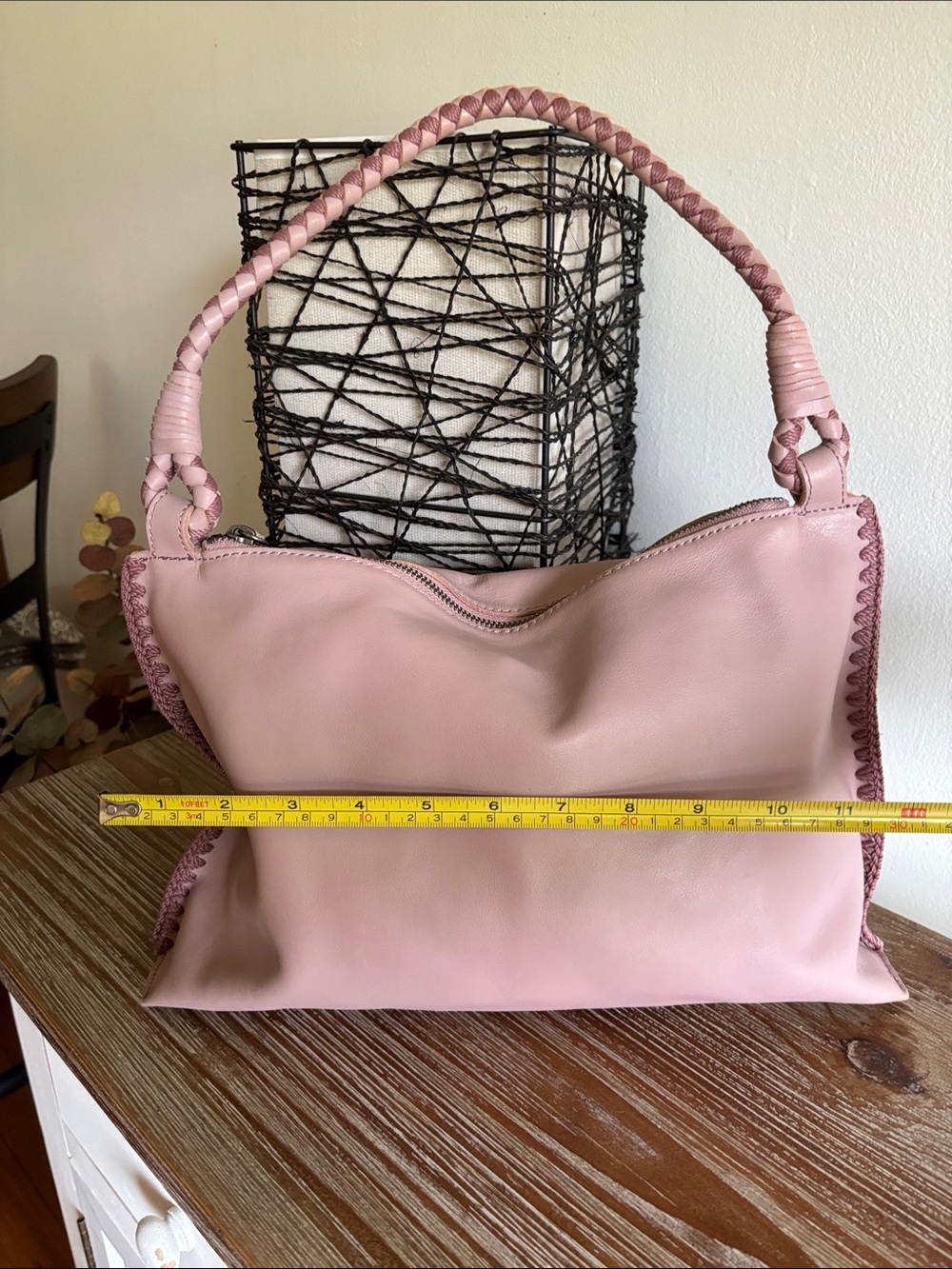 The Sak Blush Pink Leather Shoulder Bag with Braided Handle - Picture 5 of 10